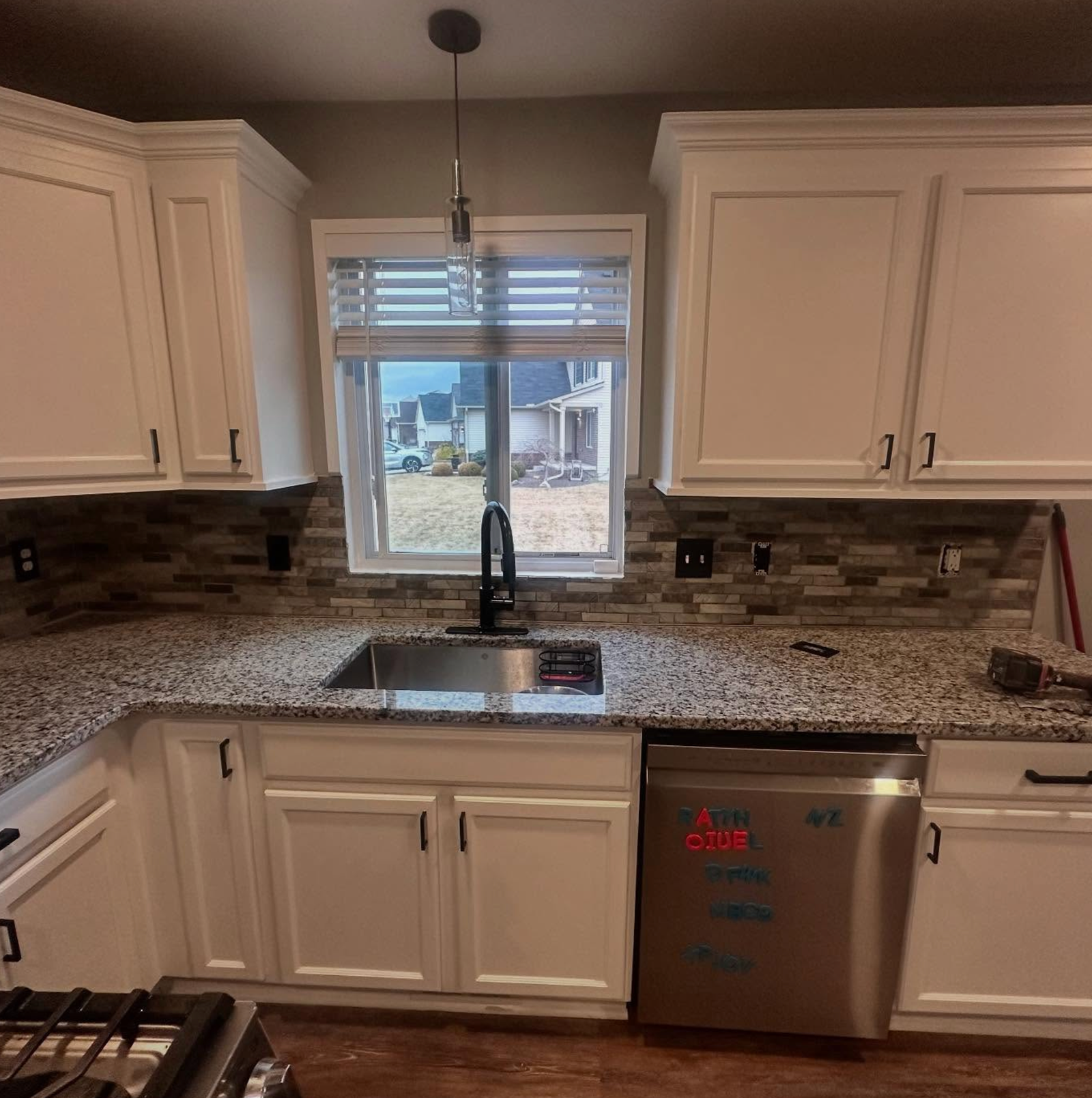 Backsplash and Fireplace!